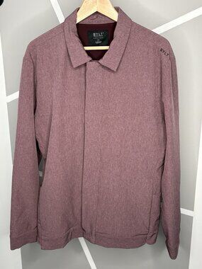 BYLT Premium Basics District Jacket Men’s L Heather Maroon Stretch Full Snap